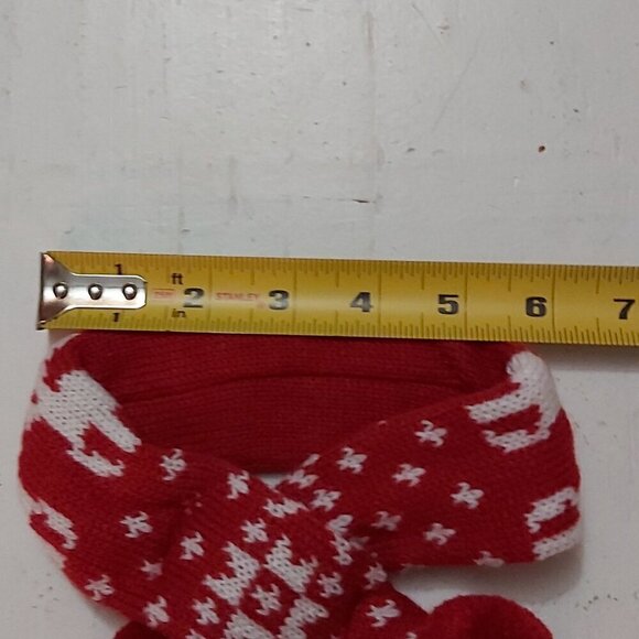 Cat Christmas Snowflake Scarf & Hat Set Costume for Small Pets Puppy, Red Small - Picture 8 of 9